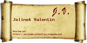 Jelinek Valentin névjegykártya